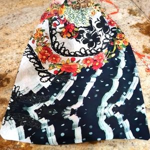 Camilla la rosa / lift the veil silk reversible drawstring wristlet pouch rare🥀